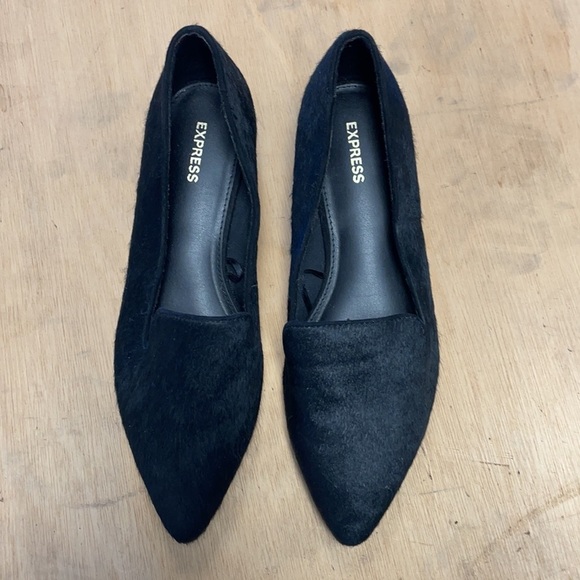 Express calf hair block heel loafers - Picture 2 of 7